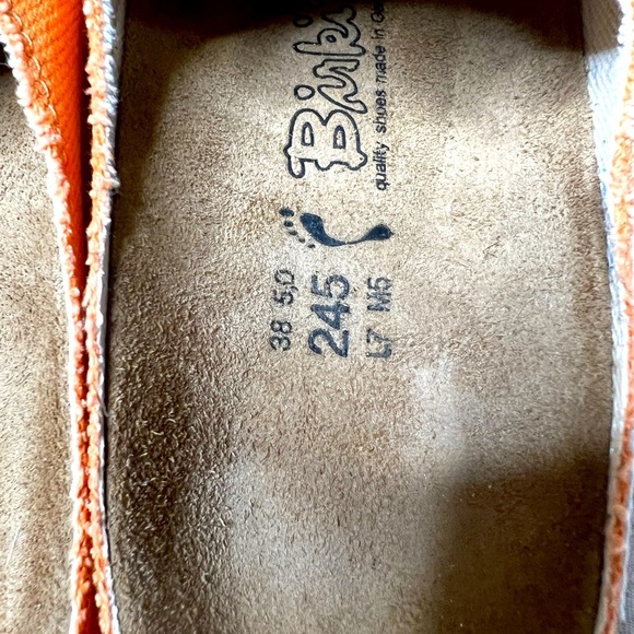 Birkenstock Birkis Classic Skipper Textile Orange Slip On Clogs - Picture 3 of 6